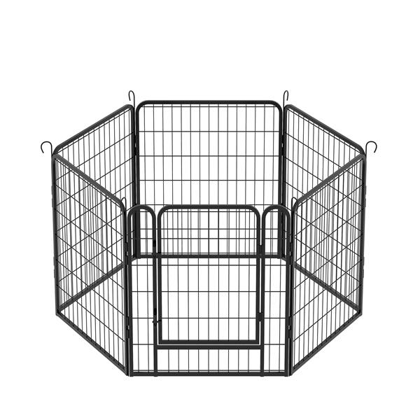 6 Panels Heavy Duty Metal Playpen with door,31.7"H Dog Fence Pet Exercise Pen for Outdoor, Indoor