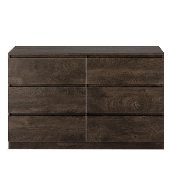 Drawer dresser cabinet, sideboard, bar counter, buffet counter, table lockers, three plus three drawers audit, can be used for dining room, living room, bedroom, kitchen corridor, color: dark gray