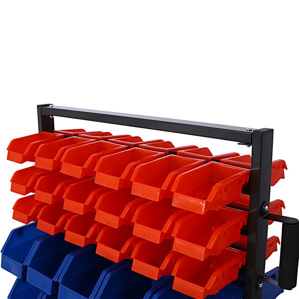 90 Parts Bin Shelving Storage Organizer with Locking Wheels for Shop Garage and Home