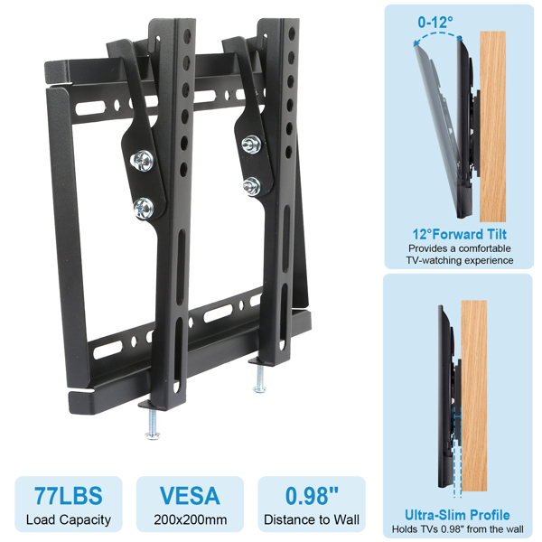 TV Wall Mount Bracket Tilt for 13"-42" LED/LCD/PLASMA Flat TV VESA 200x200mm