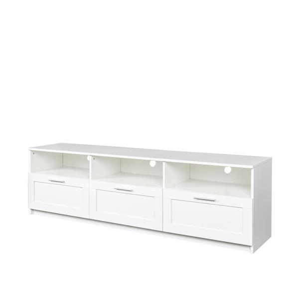 White modern minimalist TV cabinet 80 inch TV stand, open locker Living Room Bedroom