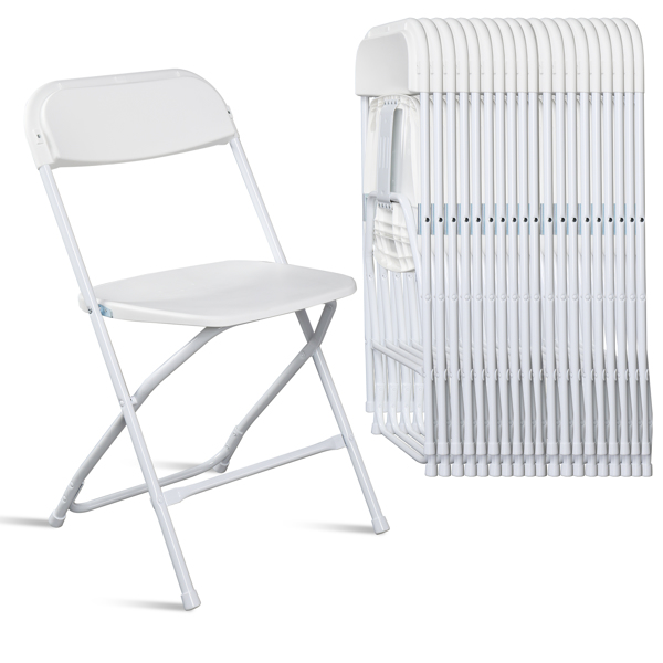 10pcs Injection Molding Classic Garden Plastic Folding Chair White