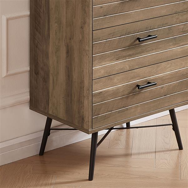 5-Drawer Chest - Spacious and Stylish Chest of Drawers,  Dresser for Bedroom, Closet, Hallway, 23.6"W x 15.7"D x 48"H, Rustic Walnut