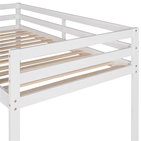 Loft Bed with Slide, Multifunctional Design, Twin (White)