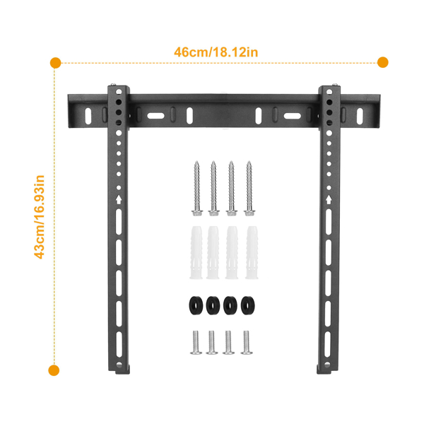 TV Wall Mount TV Wall Holder Bracket Support 32-65 inch Flat TV Max Hole Distance 400x400mm Hold Up To 30kg/66.14lbs