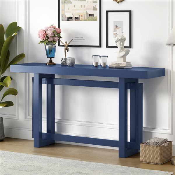 Contemporary Console Table with Wood Top, Extra Long Entryway Table for Entryway, Hallway, Living Room, Foyer, Corridor