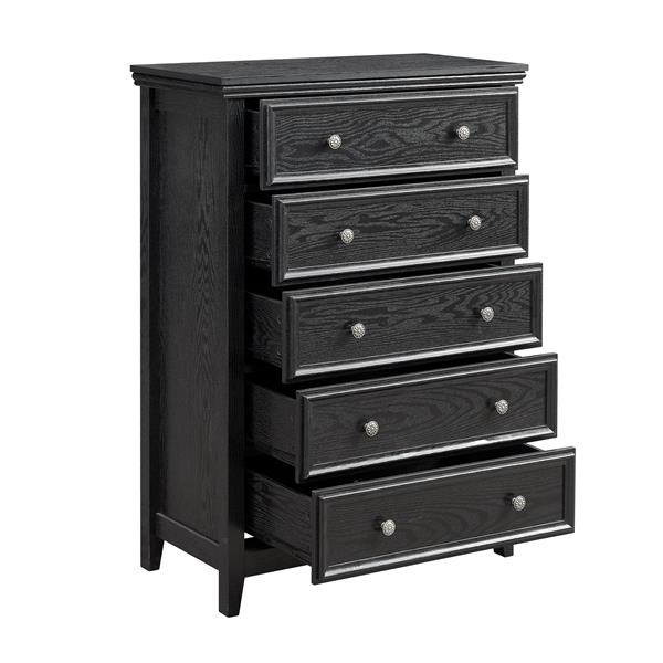 Modern 5 Drawers Dresser 5 Drawers Cabinet,Chest of Drawers Closet Organizers and Storage Clothes Storage Drawers Cabinet for Living Room, Farmhouse Dresser Organizer Black