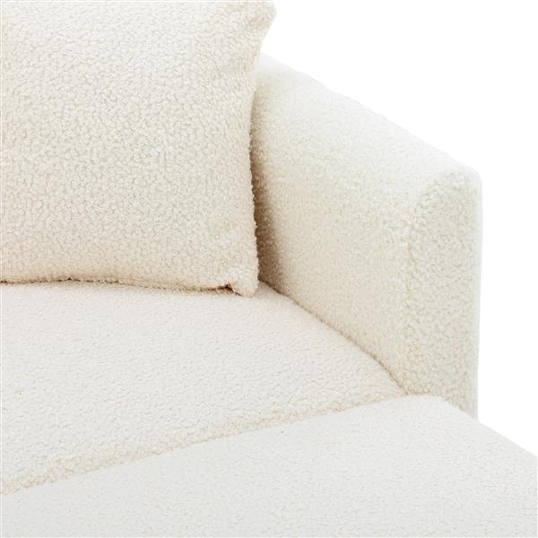 fashionable and classic style chaise lounge chair / accent chair for Living Room, bedroom (Teddy White)