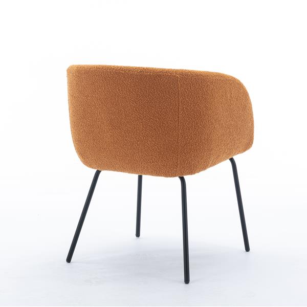 039-Set of 1 Fabric Dining Chair With Black Metal Legs,Ginger