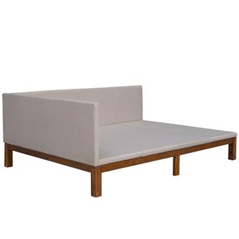 Upholstered Daybed/Sofa Bed Frame Full Size Linen-Beige