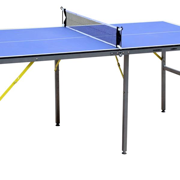 6ft Mid-Size Table Tennis Table Foldable & Portable Ping Pong Table Set for Indoor & Outdoor Games with Net, 2 Table Tennis Paddles and 3 Balls