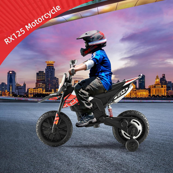 HNH 12V Electric Kid Dirt Bike for Boys, Battery Powered Motorcycle for Kids, Off Road Motorbike Toy 4Mph-Red(Not shipped on weekends) (Banned from temu, Walmart)