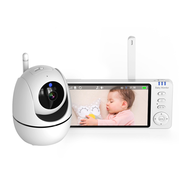 Baby Monitor 720P with Camera 5 Inch HD 3500mAh  IPS Display, VOX Mode Digital Zoom Night Vision Two-Way Talk Temperature Display