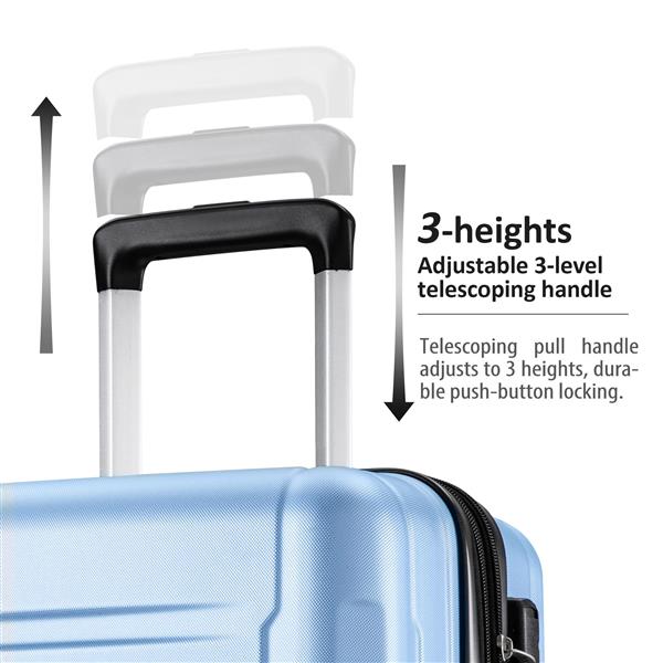 Expanable Spinner Wheel 2 Piece Luggage Set ABS Lightweight Suitcase with TSA Lock 20inch+24inch