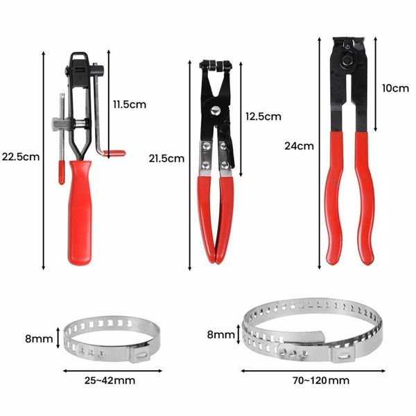 43Pcs Universal CV Boot Clips Kit Stainless Steel & CV Joint Crimp Clamp Pliers