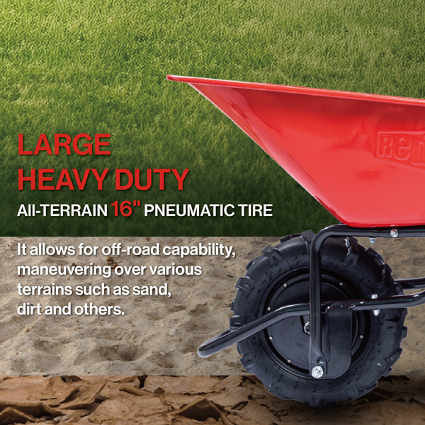 wheelbarrow electric Professional specs - this wheelbarrow uses an electric 24v 500w Brushless motor system, powered by (2)12v 12ah motorized wheelbarrow electric garden cart 78L garden cart 