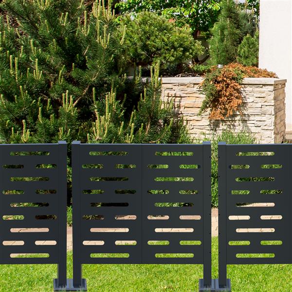 Air Conditioner Fence for Outdoor Units,Metal Privacy Fence Cover, Perfect to Conceal Air Conditioning Units,3- Fence Panels