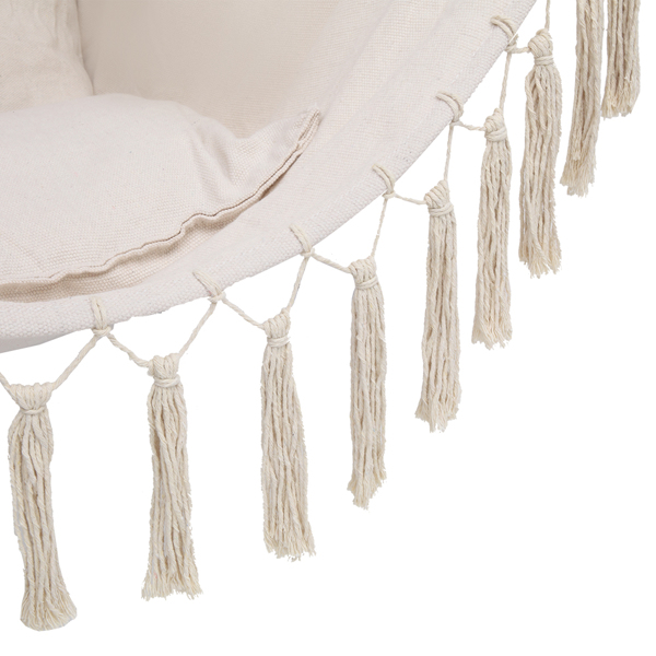 Pillow Tassel Hanging Chair Beige