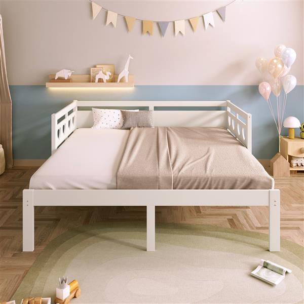 Twin Extending Daybed with Trundle, Wooden Daybed, White