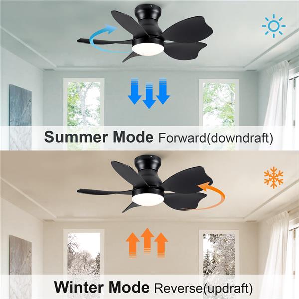 30 In Small Kid's Ceiling Fan Lighting with Remote Control for Small Children Room