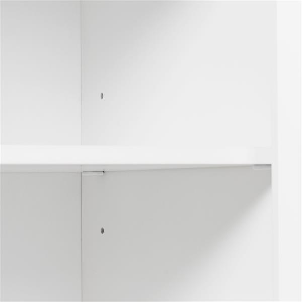 Bathroom Storage Cabinet with Doors and Drawer, Multiple Storage Space, Adjustable Shelf, White