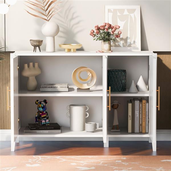 Featured Three-door Storage Cabinet with Metal Handles, Suitable for Corridors, Entrances, Living rooms, and Study rooms