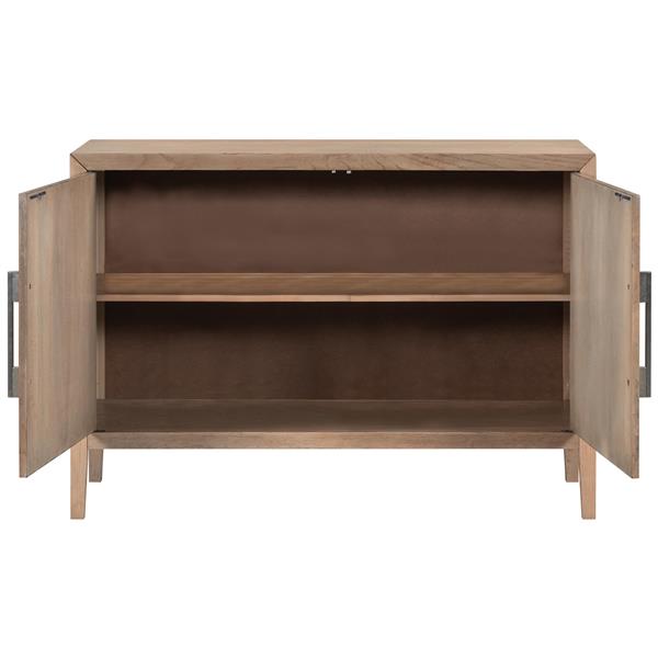 Storage Cabinet Sideboard Wooden Cabinet with 2 Metal handles and 2 Doors for Hallway, Entryway, Living Room