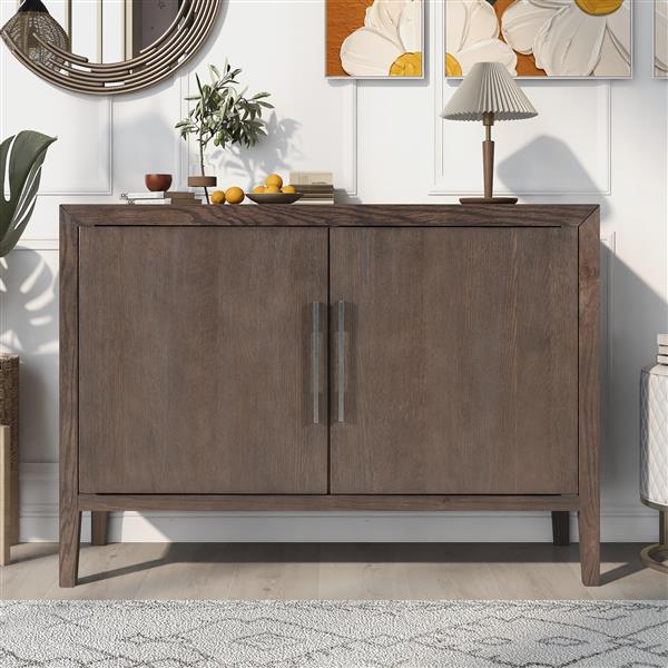 Storage Cabinet Sideboard Wooden Cabinet with 2 Metal handles and 2 Doors for Hallway, Entryway, Living Room