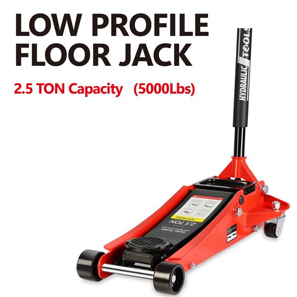 2.5 Ton Low Profile Floor Jack,Steel Racing Floor Jack with Dual PistonsQuick Lift Pump,Hydraulic floor jack  Lifting range 3.5"-19.5"