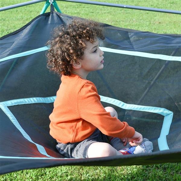 13ft Geometric Dome Climber Play Center, Kids Climbing Dome Tower with Hammock, Rust & UV Resistant Steel Supporting 1000 LBS