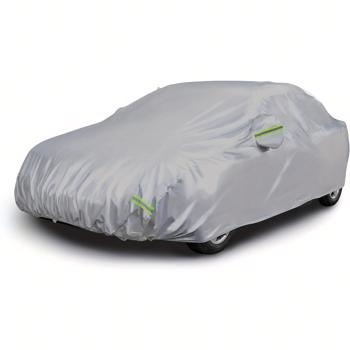 Universal car cover, sunscreen and dustproof universal car cover, suitable for large cars measuring 450 * 140 * 130cm（Grey）