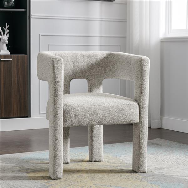 Contemporary Designed Fabric Upholstered Accent Chair Dining Chair for Living Room, Bedroom, Dining Room, Gray