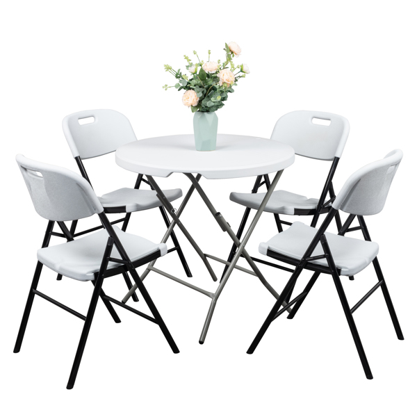 6pcs 47*54*84cm Garden Plastic Folding Chair White