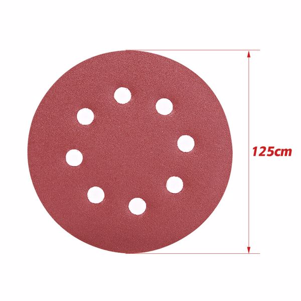 125 Tlg Schleifscheiben 125mm Klett Exzenter Schleifpapier Schleifblätter 8 Loch