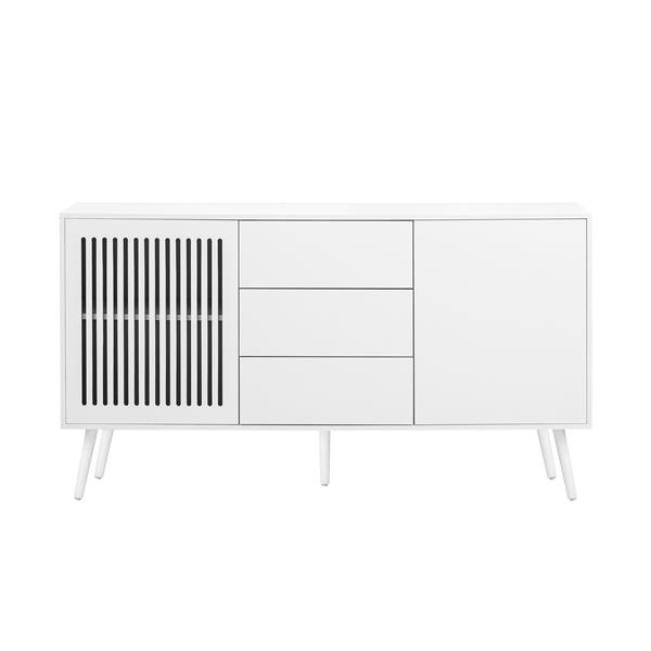 Modern Cabinet with 2 Doors and 3 Drawers, Suitable for Living Rooms, Studies, and Entrances.