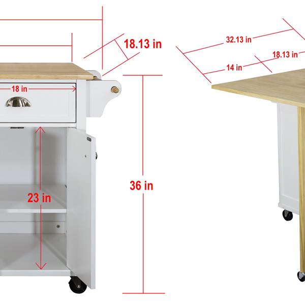 Natural Wood Top Kitchen Island with Storage