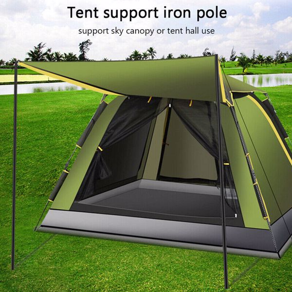 2x200cm Tent Poles Universal Telescopic Adjustable Steel Awning Canopy Tarp Pole