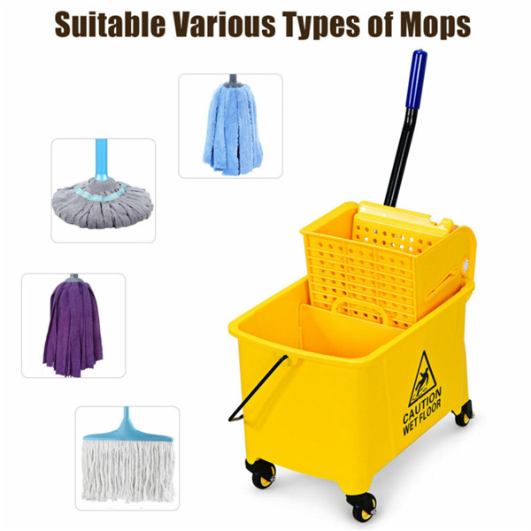 Cleaning bucket, mop bucket, yellow