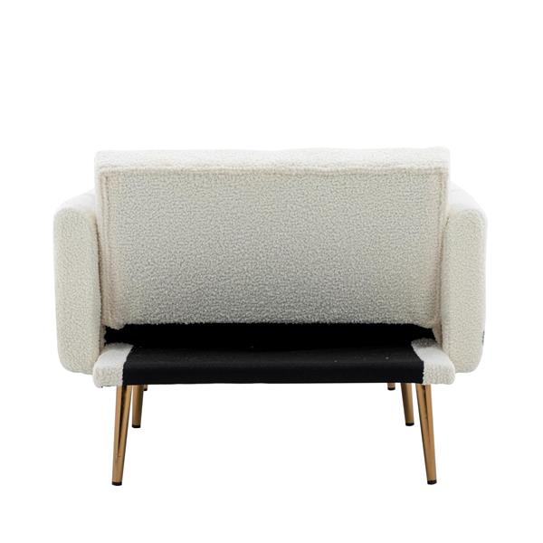 fashionable and classic style chaise lounge chair / accent chair for Living Room, bedroom (Teddy White)