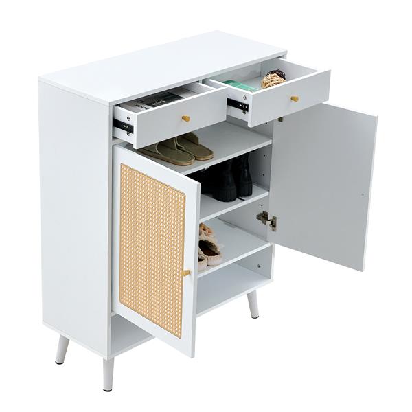 Modern minimalist storage cabinet, rattan shoe cabinet, bed top cabinet. Beautiful shape, suitable for corridors and living rooms.