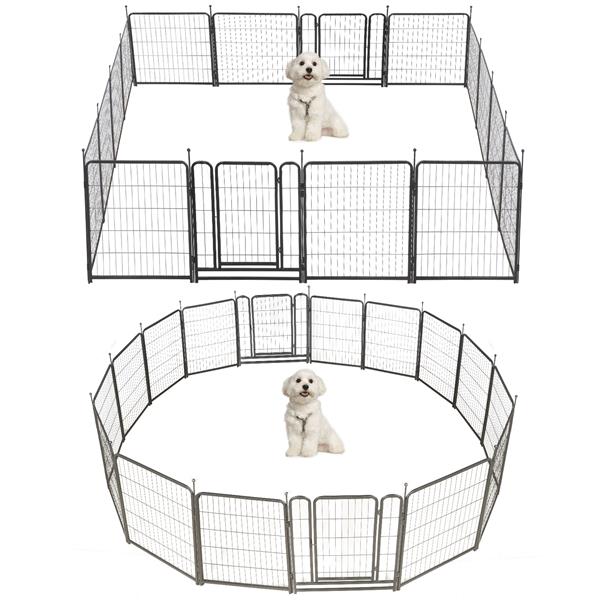 16 Panels Dog Playpen for outdoor,yard,camping,31.6"Height dog fence with 2 doors.