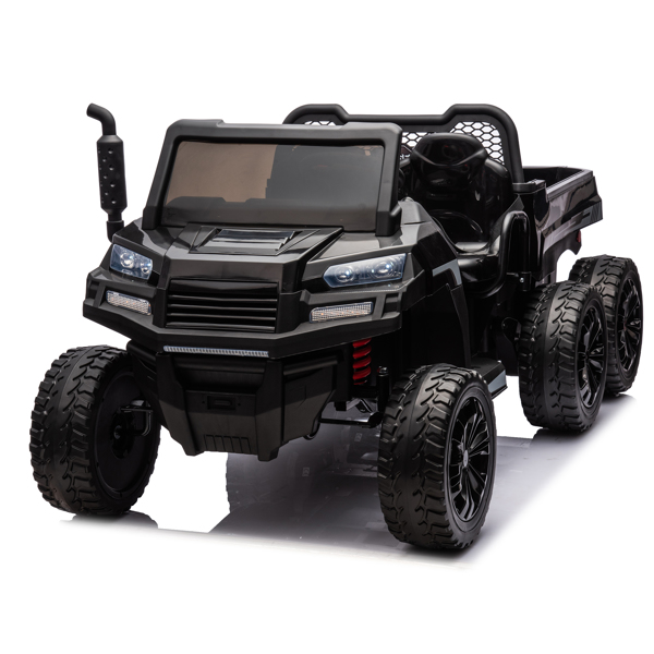 24V 2-Seater UTV-XXL Ride On Truck with Dump Bed for kid,Ride On 4WD UTV with 6 Wheels,Foam Tires, Suitable for Off-Roading,remote control,Three-Point Safety Harness