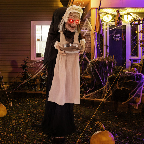 Halloween Standing Greetings Old Lady Decoration