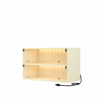 Off white Glass Door Shoe Box Shoe Storage Cabinet For Sneakers With RGB Led Light （1 Piece box）