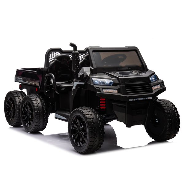 24V 2-Seater UTV-XXL Ride On Truck with Dump Bed for kid,Ride On 4WD UTV with 6 Wheels,Foam Tires, Suitable for Off-Roading,remote control,Three-Point Safety Harness