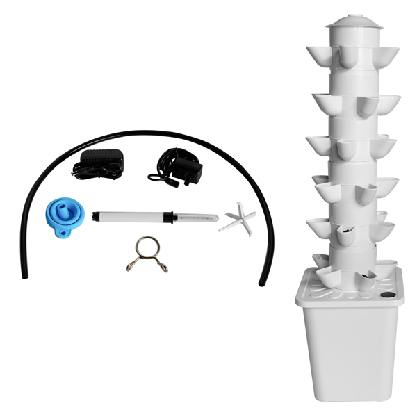 White 30 Pod Hydroponic Growing System Outdoor Indoor Garden Vegetable Plant with Pump and Tank Vegetable Plant Gift for Gardening Lover