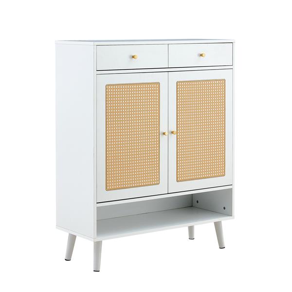 Modern minimalist storage cabinet, rattan shoe cabinet, bed top cabinet. Beautiful shape, suitable for corridors and living rooms.