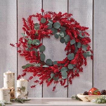 29\\" EUCALYPTUS/BERRY WREATH 