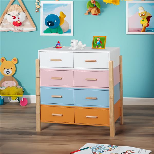 The colorful  free combination cabinet  DRESSER CABINET BAR CABINET, storge cabinet, lockers,Solid woodhandle, can be placed in the living room, bedroom, dining room  color White, blue orange Pink