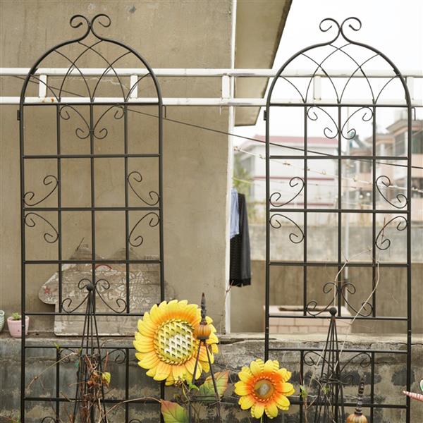 4 Pack Metal Garden Trellis 86.7" x 19.7" Rustproof Trellis for Climbing Plants Outdoor Flower Support Black